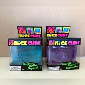 NeeDoh Nice Cube BLUE & PURPLE 2.25” Original Super Solid Squish Square NIB